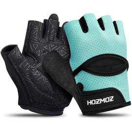 HOZMOZ Ventilated Weight Lifting Gloves, Thick Padded Workout Gym Gloves with Full Palm Protection & Grip & Shock Absorption for Women & Men's Fitness Exercise Training