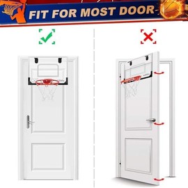 Larger 17" x 12" Indoor Basketball Hoop With 9" Boost Dunk Rim for Kids Adults, Over The Door Hoop 4 Balls, Wall Mount Hoops for Yard Outdoor Shatterproof Backboard- Stocking Stuffer Gift for Boy Teen
