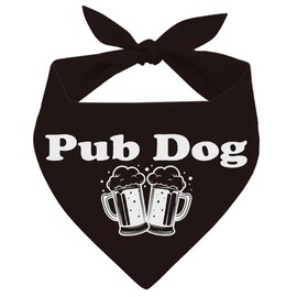 Pub Dog Bandana, Dog Bandana for Small Medium Dogs, Drinking Buddy Dogs Scarf, Pet Scarf Triangle, Funny Beer Lovers, Suitable Drinking Parade Event Party, Black