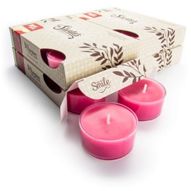 Rose Petals Premium Tealight Candles Bulk Pack - Highly Scented with Essential Oils - 24 Pink Tea Lights - Beautiful Candlelight - Made in The USA - Flower & Floral Collection