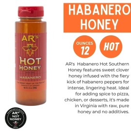AR's Habanero Hot Southern Honey - 100% Pure, Raw Wildflower, Clover USA...