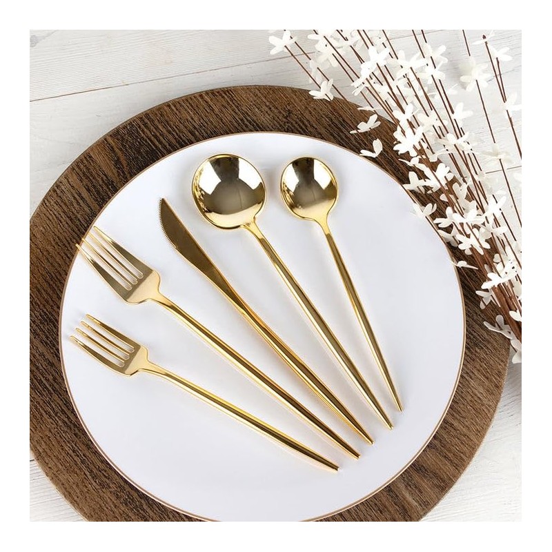 VeZee's Novelty Modern Disposable Flatware, BPA Free Plastic Fork Luxury