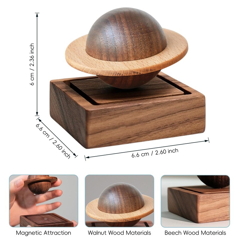 TECHPLUS Planet Wooden Essential Oil Diffuser - Walnut Aroma Therapy