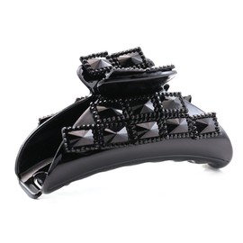 Gorgeous Hair Claw Jaw Pin Butterfly Clip Pave Rhinestones Hair Styling Accessories Gift for Women Girlfriend Mom (Black)