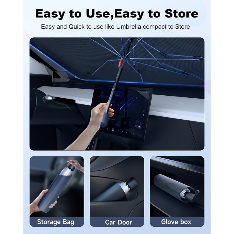 [2025 Upgrade] Doogoocoo Windshield Sun Shade [Ice-Crystal Cooling & 100%