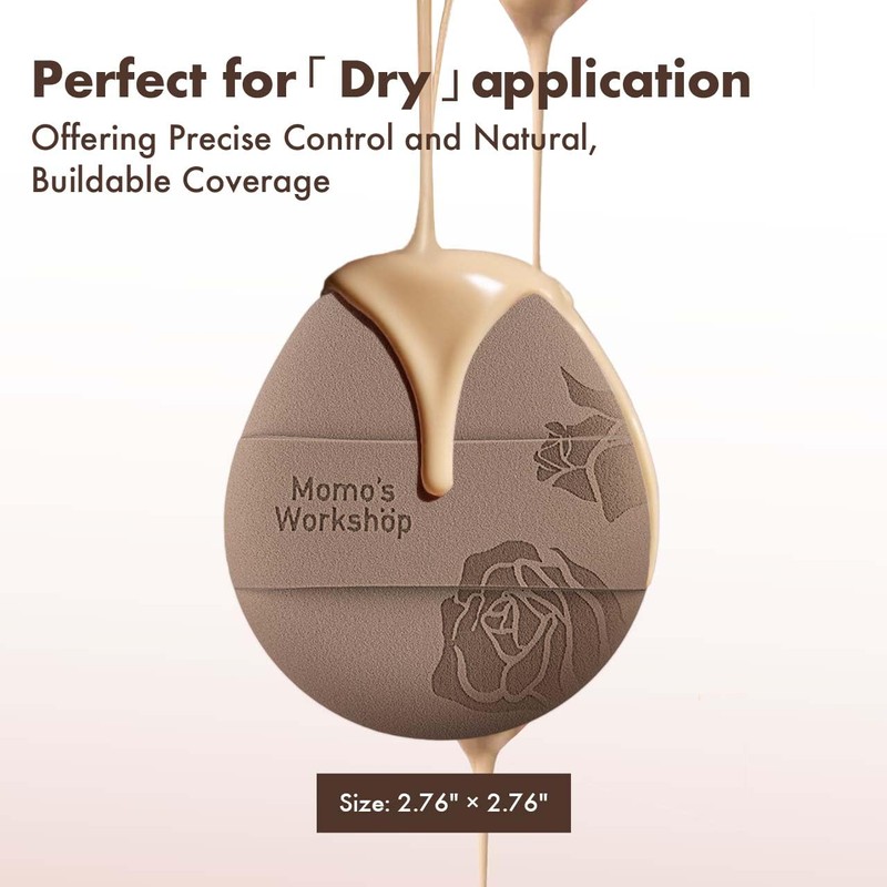Momo's Workshop Rose Tatami Makeup Sponge Set,Double-Sided Flat-Edge Shape Rubycell