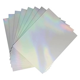 Clear Holographic Sticker Paper for Ink jet Printer 8.5 x 11 Inches Dries Quickly Waterproof Sticker Paper Rainbow Vinyl Sticker Paper 20 pcs