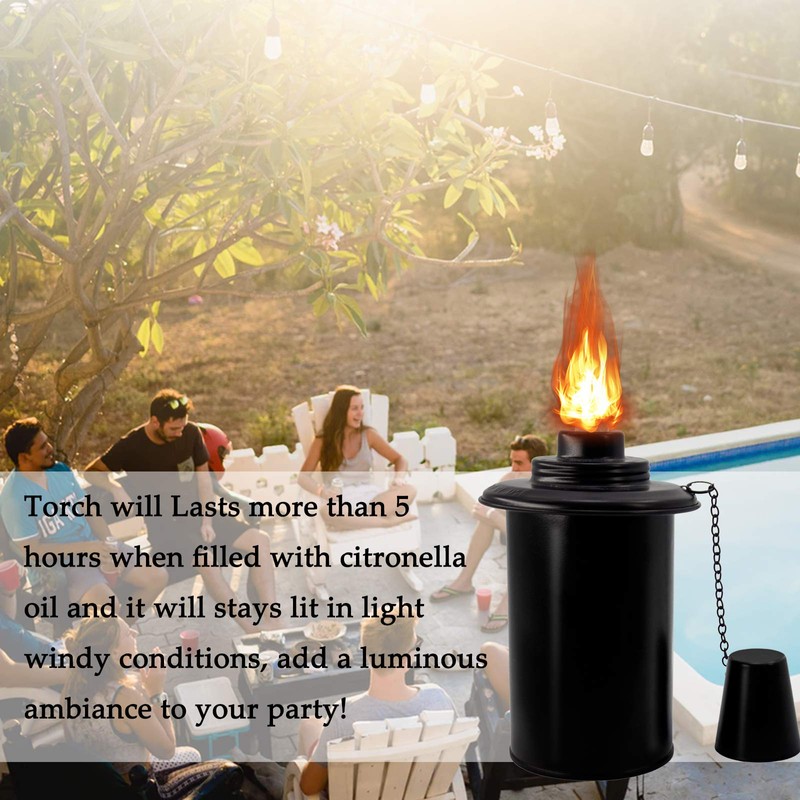 TaoTazon 12oz Torch Replacement Canisters, Bamboo Lantern Refillable Torches, Decorative
