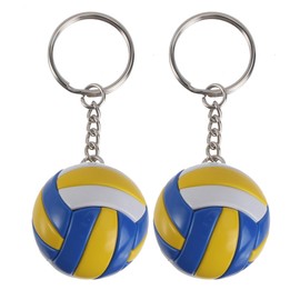 Healvian 2Pcs Volleyball Keychain,Novelty Key Chains Decor,Lightweight Plastic Key Rings,Unique Ball Design Bag Pendants for Decoration,Hanging Ornaments Volleyball Player