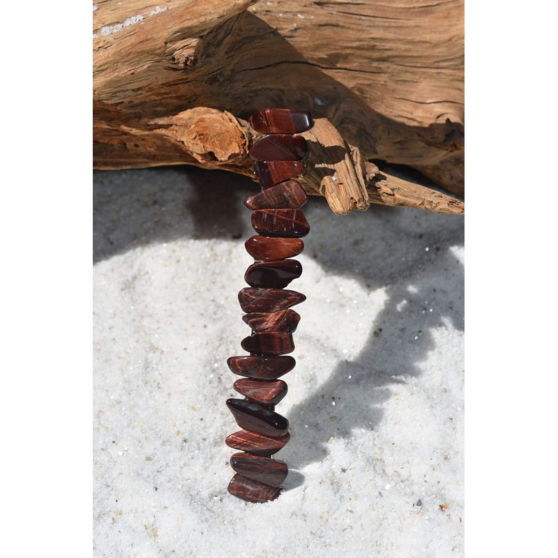 Red Tiger's Eye Stone French Barrette Hair Clip 4" or