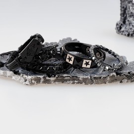 JJDreams Gothic Bracelet Men's Punk Leather Bracelet Viking Bracelet Black Leather Rock Bracelet, Faux Leather