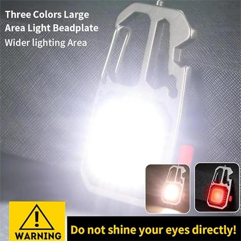 [Multi-Function LED Light] Cob Mini Flashlight Keychain Light, 500 Lumens