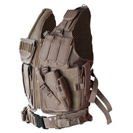 Sniper Cross Draw Tactical Vest Tan, 600D Polyster Oxford