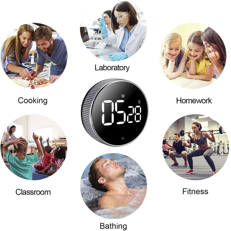 VIPMOON Kitchen Timer Round Timer Magnetic Egg Timer with Large