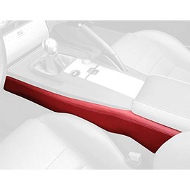 RedlineGoods Center Console Cover Compatible with Honda S2000 1999-09. Black Leather-Red Thread