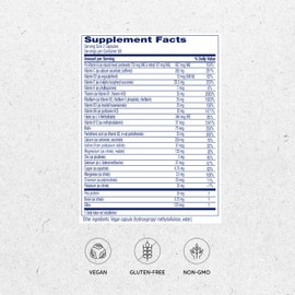 Vitanica Vegan Symmetry - Daily Multivitamin for Vegans - Heart, Bone & Immune System Health Support with Vitamin B12, Zinc, Calcium, Magnesium & More - 120 Vegan Caps