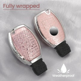 CTRINEWS for Mercedes Key Fob Cover with Fashionable Zirconia Wristlet KeyChain,Enchanting Diamond Patterns Soft Case for A C E G S Class CLA/K/S GL/A/C/E/K/S GT SLC (Pink, A)