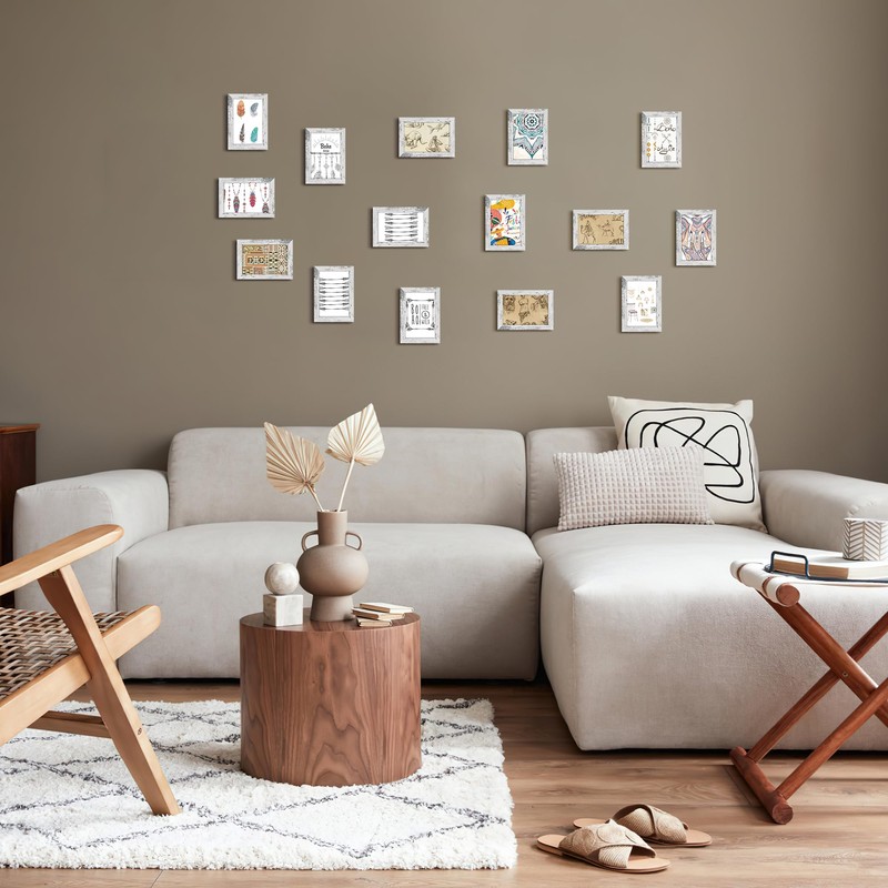 Edenseelake 4x6 Picture Frame Set of 15, Distressed White Farmhouse