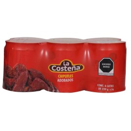 La Costeña Chipotle Peppers in Adobo Sauce – 6 Cans of 220 g (46.6 oz total)