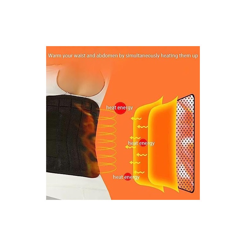 Faja Protectora Lumbar Autocalentable Cinturón Magnético Para Aliviar El Dolor
