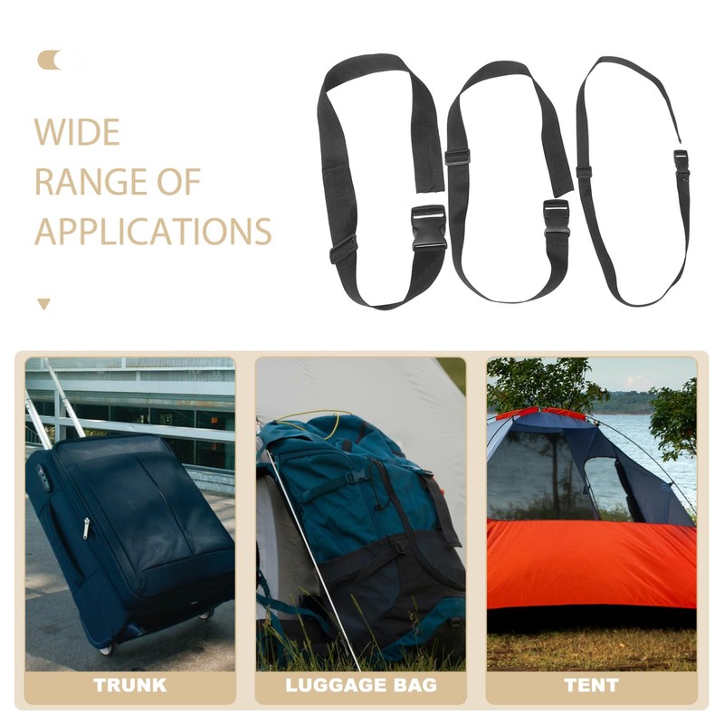 Healvian 3pcs Black Fanny Pack Extender Strap Adjustable Buckle Belt