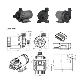 SHYSKY Heavy Duty Low Noise 24V 120W Micro Brushless DC Water Pump DC60G-24120S-1 39ft 1003GPH, DRY RUN Protection, For Cooling Circulation Pressure Sys