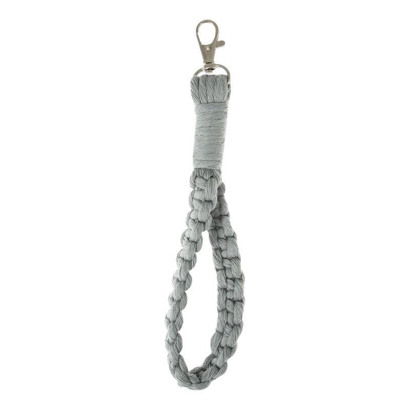 Trimits Make Your Own Macramé Decoration Kit, Silver Grey Keyring