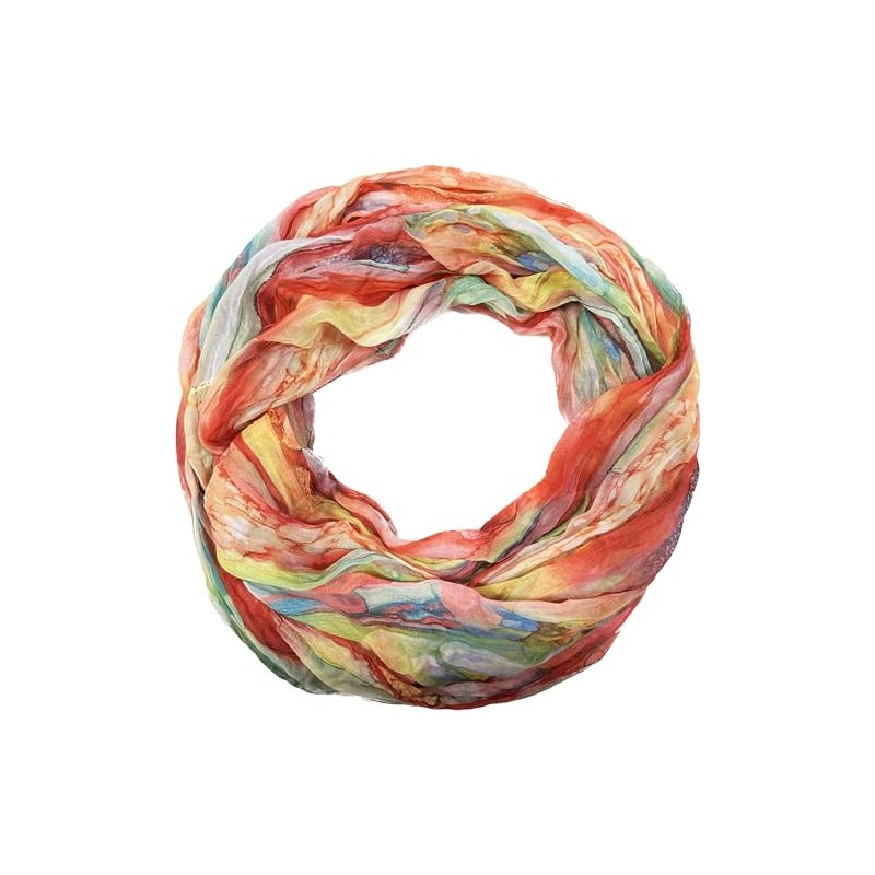 Jeamis Rainbow Silk Loop Colour Gradient Spring Round Scarf Rainbow