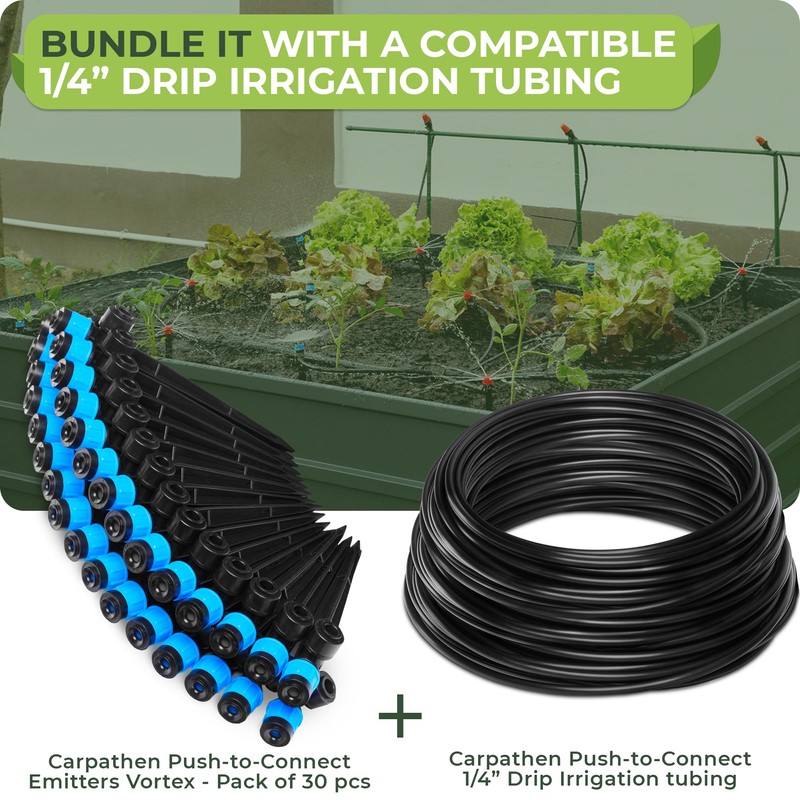 Carpathen 30pcs Drip Irrigation Emitters - 1/4" Drip Irrigation System