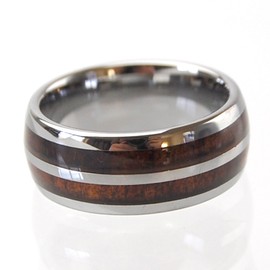 [BreezyIsland] Hawaiian Jewelry Ring, Double Core Ring, Tungsten, 8mm Width, Tungsten, No Gemstone