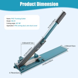 CDZHLTG Wire Duct Cutter, Manual PVC Trunking Cutter Tool for Open Slot Wire Duct and Cover Cutting with 45/90 Angle Adjustable