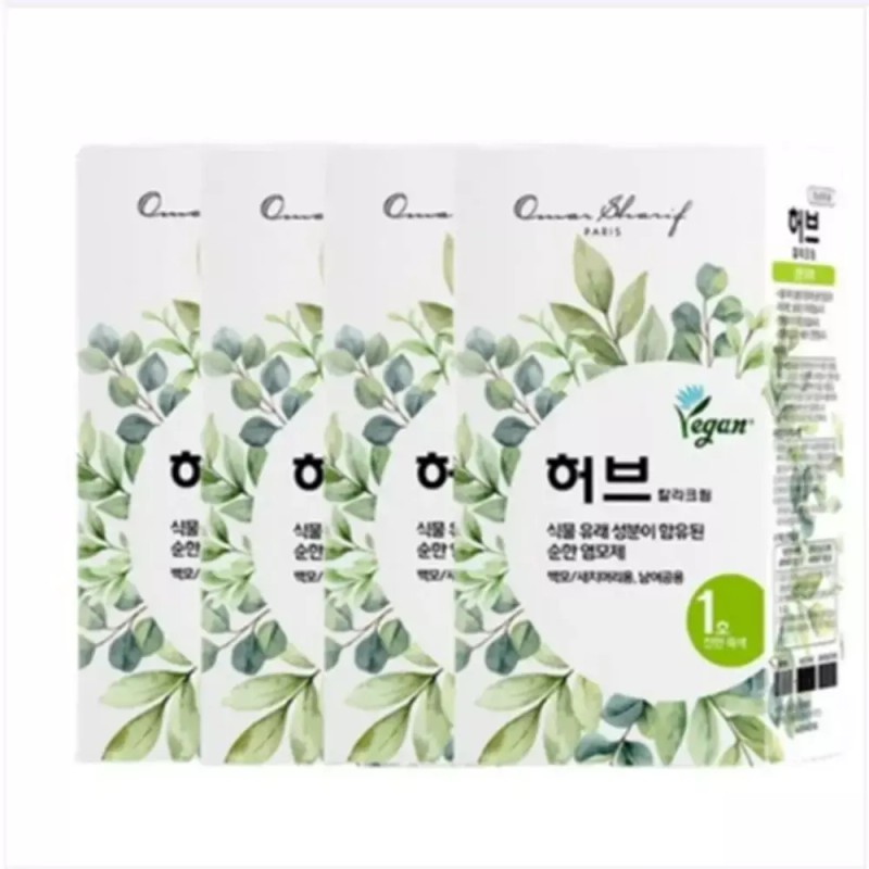 허브 칼라 크림 염모제 1호 진한 흑색 4개 Herb Color