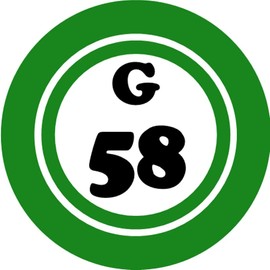 G 58 G58 Bingo Ball - 3 Pack Circle Stickers 3" x 3" - Hobby Number Board Lucky