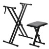 Jdfdexc Keyboard Stands and Bench Set,Double-X Keyboard Stand Adjustable &