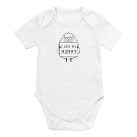 schlummersack Baby Bodysuit with Saying Short Sleeve Unisex Statement Baby Bodysuit Girl Boy Body Baby Bodysuit 100% Organic Cotton Various Sizes and Designs, I Love My Mummy