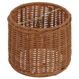 Upgradelights Wicker Chandelier Set of 2 Lamp Shade 5 Inch Retro Drum, Clips Onto Bulb. 5x5x4.5