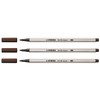 STABILO Set of 3 Felt Tip Pens 68 Brush Brown