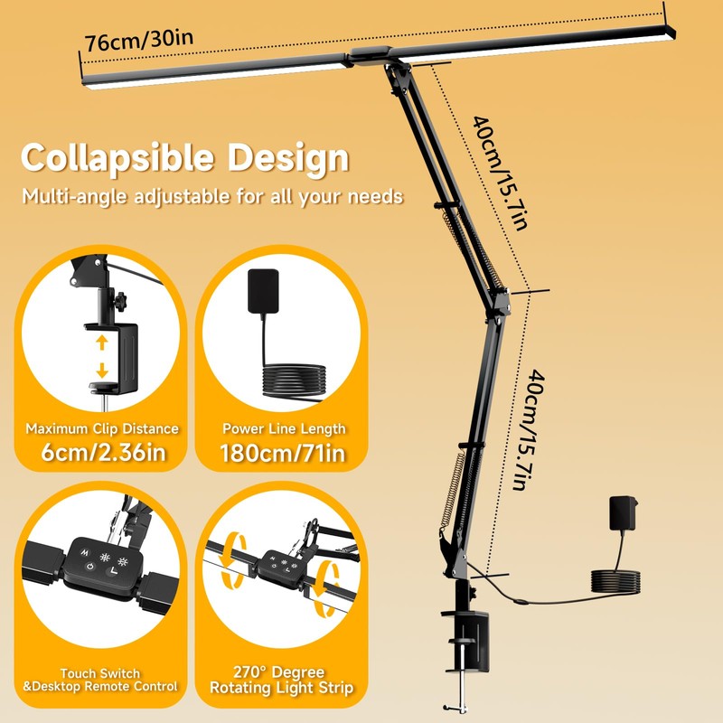 SKYLEO Led Desk Lamp for Home Office - 2400LM Ultra