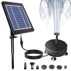 Solar Fountain for Outdoor Use 3.5 W Solar Fountain for Outdoor Use with 6 Fountain Styles, Solar Pond Pump for Outdoor Use 180 L/H Fountain Solar, Solar Fountain Pond with 3 m Cable for Garden, Bird