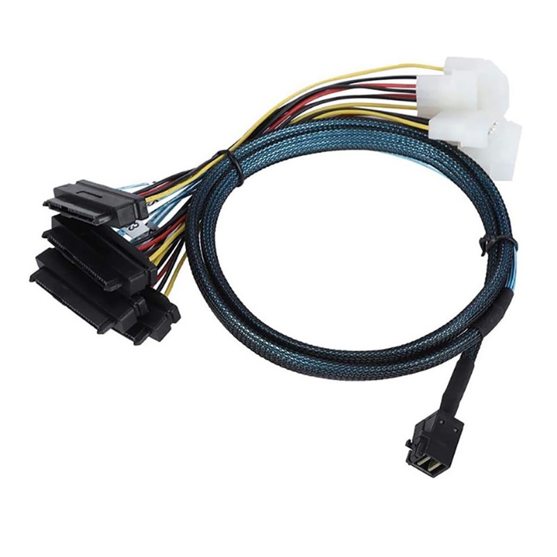 AoQhir Mini SAS HD SFF-8643 to 4X SAS SFF-8482 Server