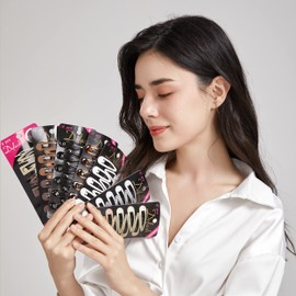 Dofash Double Grip Brown Hair Barrettes Metal Hair Grips Accessories Butterfly Hair Clips for Women (Brown, 6 Pieces)