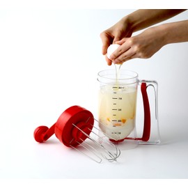 Fujisho F8639 Takoyaki, Powdered Meijin, 30.4 fl oz (900 ml), Stirer, Just Pull the Lever to Pour, Takoyaki Making, Pancake Making, Easy Cooking, 1 Piece