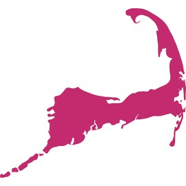 Cape Cod Vinyl Decal - 5 Inches - for Cars, Trucks, Windows, Laptops, Tablets - Outdoor-Grade 2.5mm Thick Vinyl - Pink