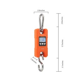 Mini Crane Scale,Klau Portable 500 kg / 1000 lb Heavy Duty Digital Hanging Scales LCD Display with Backlight for Home Farm Market Fishing Hunting Orange