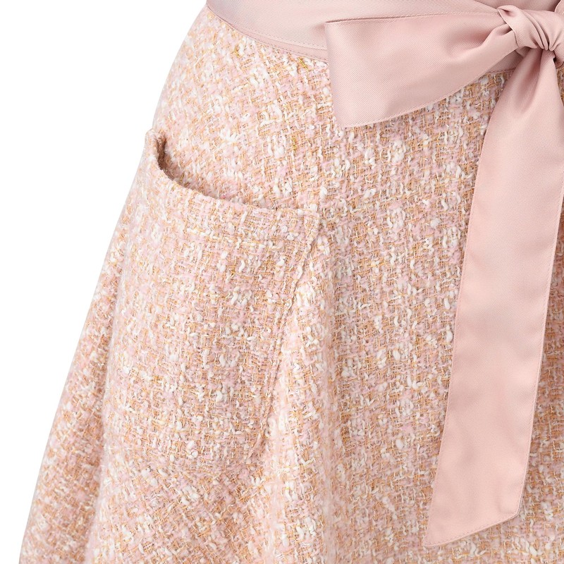 Francfranc Tweed Full Apron Pink, Pink