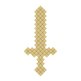 Sword Design by Lines Cutout Unfinished Wood Weapon Knife Wizzard Door Hanger MDF Shape Canvas Style 2 Art 1 (12")