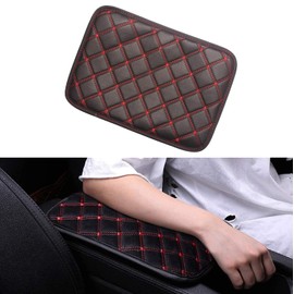 Monrand Center Console Armrest Pad, Universal Car Armrest Cover Fit for Most Vehicle, SUV, Truck Car Accessories (Red-XL)