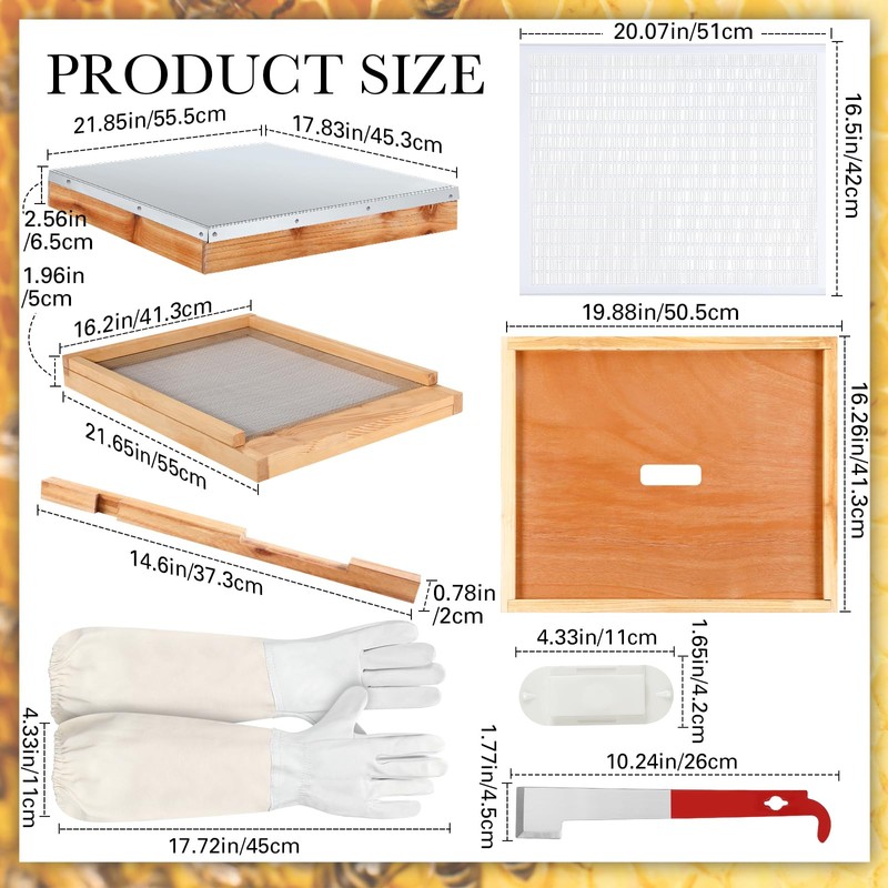 DoubleFill 8 Pcs Beehive Parts Kit for 10 Frame Bee