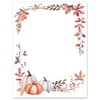 AnyDesign 60 Sheet Fall Watercolor Stationery Letterhead Paper Pumpkins Maple
