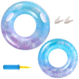 REGANOIR Float Ring for Kids, Adults, Set of 2, Includes Air Pump, Cute, Glitter, Starry Sky, Boys and Girls, 35.4, 31.5, 23.6, 23.6 inches (90 cm), 31.5 inches (80 cm), 27.6 inches (60 cm) (Adult),